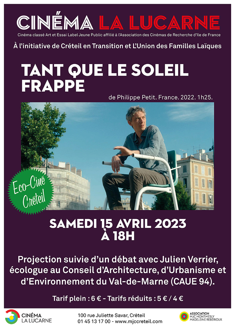 Affiche Ciné-débat au cinéma La Lucarne, Créteil