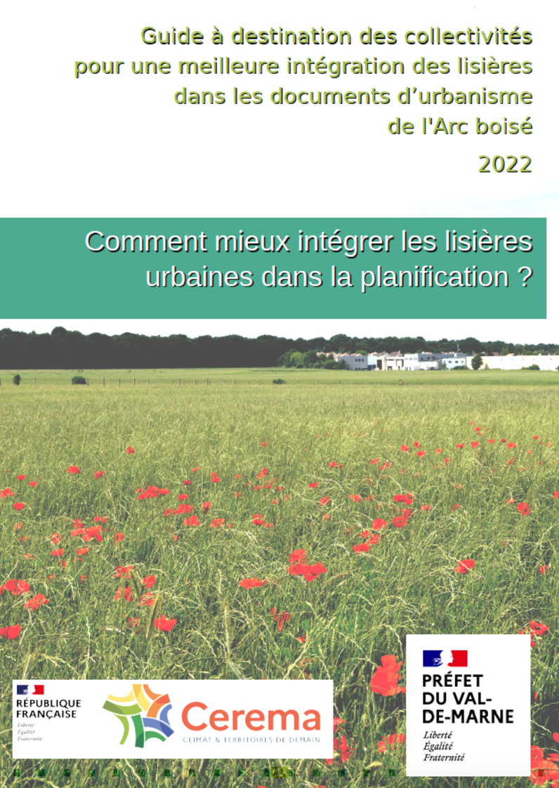 Couverture du guide pour une meilleure intégration des lisières dans les documents d'urbanisme de l'Arc boisé