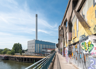 Compagnie Parisienne de Chauffage Urbain et pont aux câbles, à Ivry-sur-Seine